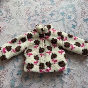 Zara Cream Jacket with Pink and Brown Details